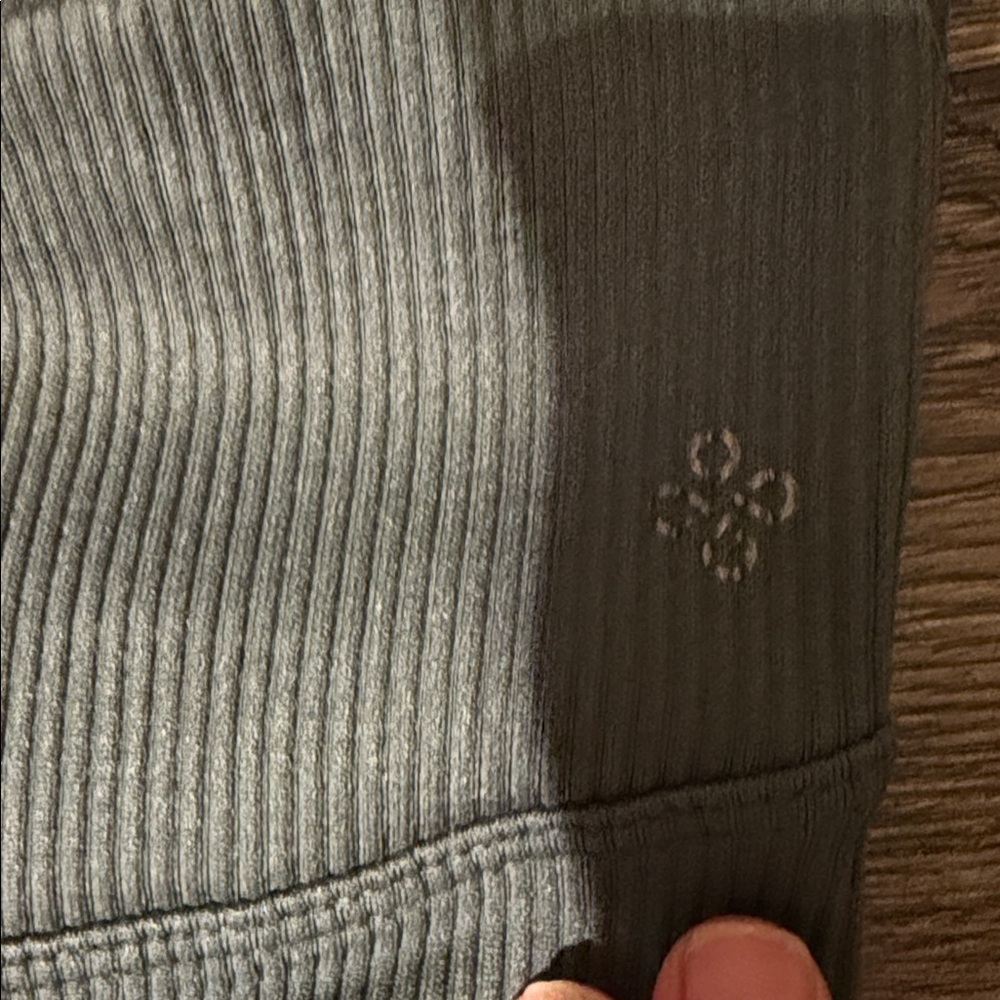 Shambhala Sage Green Ribbed 3/4 length Leggings - Picture 4 of 5